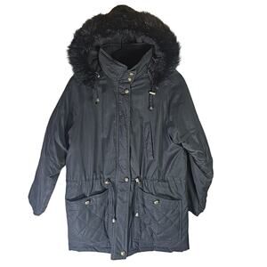 Current Seen Ski Coat Jacket Hooded Womens Small Black Midi Winter Snow Cozy